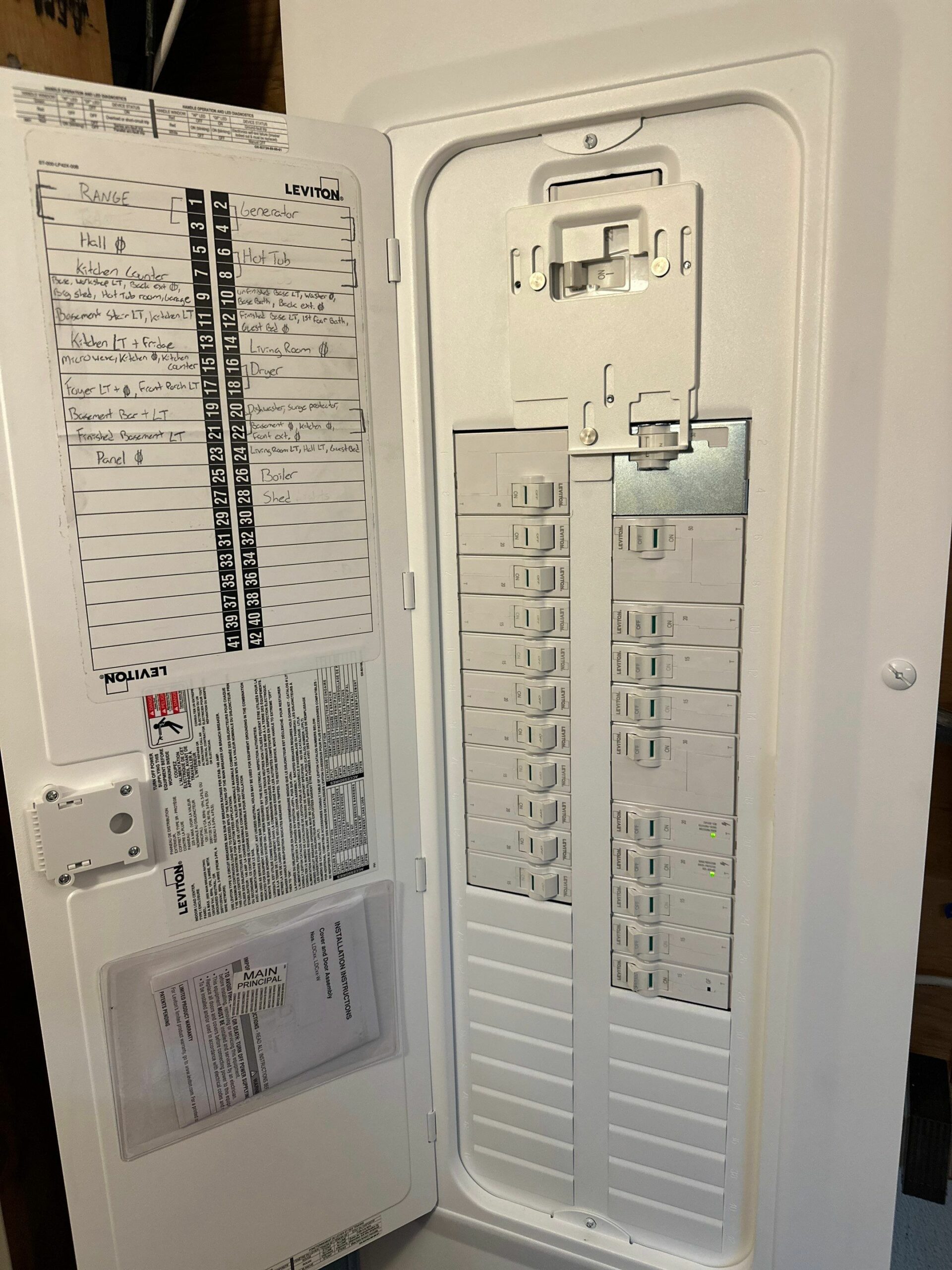 All Phase Electric LLC | Leviton smart panel fitted with a generator interlock kit | Hollis, NH